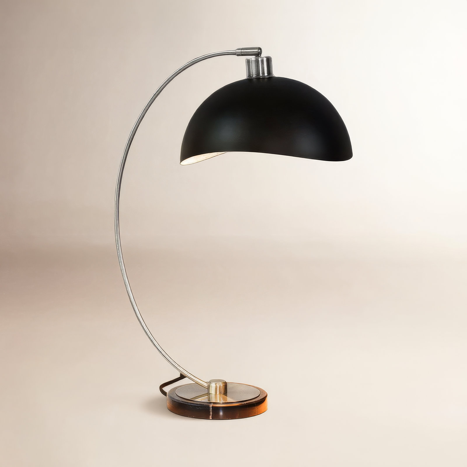 Luna Bella Marble Lamp, Matte Black, Black