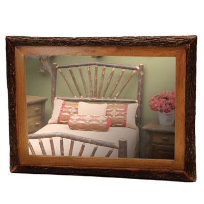 Miroir Fireside Lodge Hickory Log - avec verre - espresso - l 48 po x H 36 po