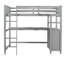 Lit mezzanine simple avec tiroirs - Fabrication en bois massif pour un bureau gris confortable: espace de travail confortable-955481836