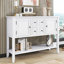 Grande console de rangement rétro Cambridge Series avec quatre petits tiroirs et une tablette inférieure pour le salon-2132350150