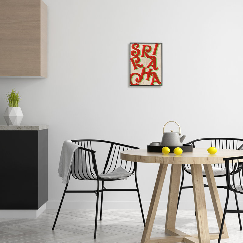 Sauce piquante Sriracha, Giclée encadrée noir minuit, H 14 po x l 11 po x P 1,5 po