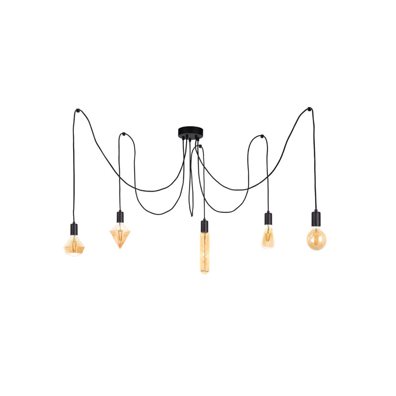 Hoyt 5 - Light Unique/Statement Pendant, Black