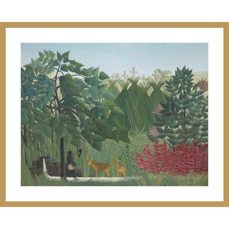 «The Waterfall» par Henri Rousseau, impression giclée sur cadre, H 33,5 po x l 41,5 po