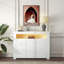 Buffet moderne en bois avec lumière DEL et 3 portes