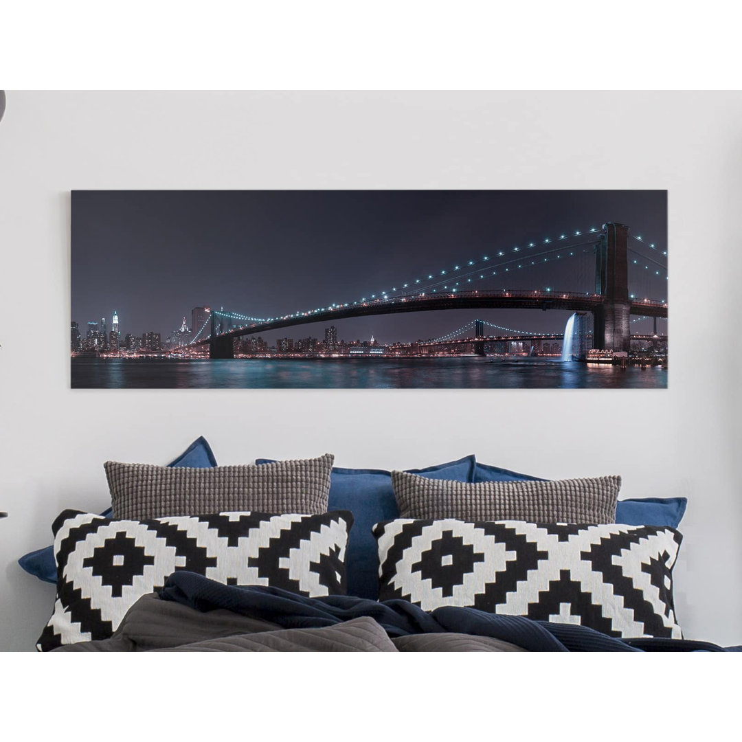 Leinwandbild Manhattan Skyline und Brooklyn Bridge