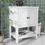 Meuble-lavabo de 24 po avec lavabo, petit meuble-lavabo avec lavabo en céramique, structure en bois massif et tablette ouverte-996532473