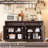 59" Walnut Farmhouse Buffet Cabinet, Storage Sideboard with 4 Doors & 2 Drawers, Coffee Bar for Kicten & Living Room -1508943047