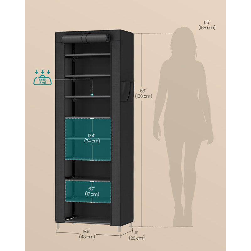 20 Pair Shoe Rack, Black