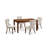 5 Piece Dining Set Includes a Rectangle Dining Room Table and 4 Doeskin Linen Fabric Upholstered Parson Chairs, Mahogany-20333931-20333932-20333933