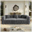 Très grand canapé-lit multifonctionnel, canapé-lit coulissant 3 en 1, canapé classique en velours 4 places avec design capitonné, comprend 3 coussins décoratifs, convient aux appartements et aux salons-987376246