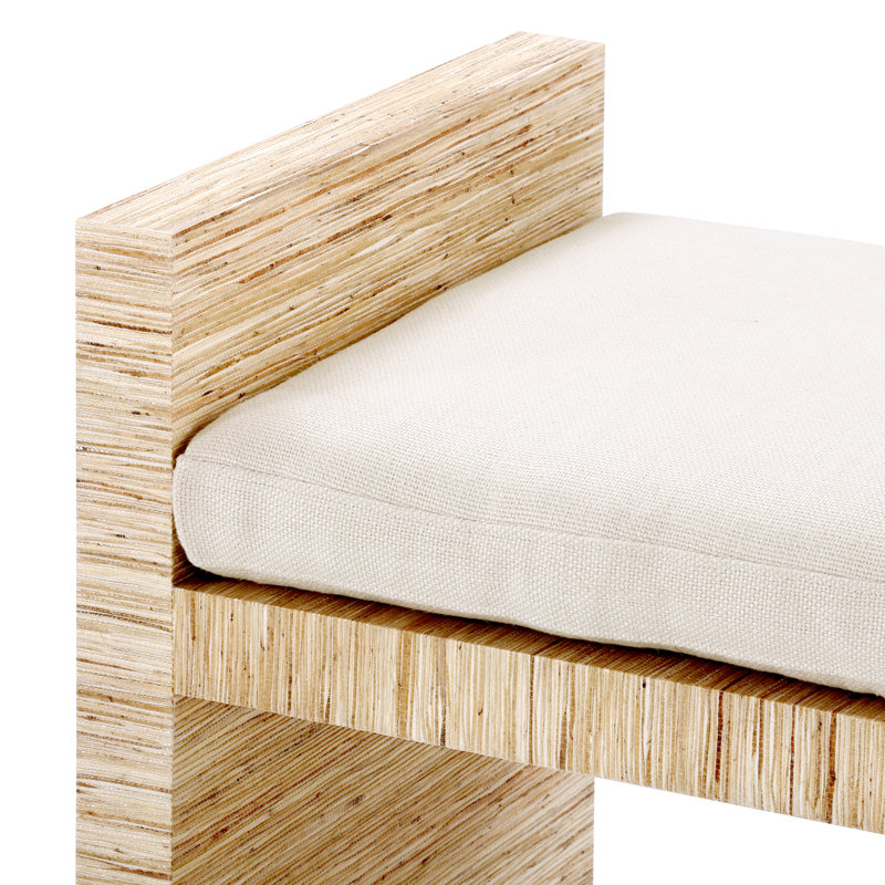 Upholstered Bench, Natural