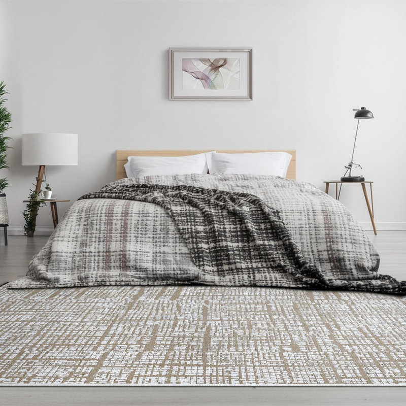 Rustic Textured Area Rug, Rectangle 5'10" x 9'1"