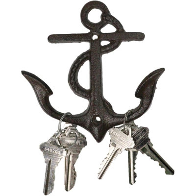 Set Of 2 Cast Iron Rustic Marine Sea Sailor Ship Anchor Double Wall Coat Hooks