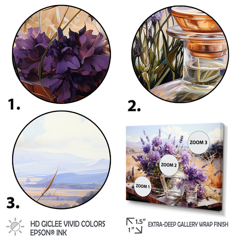 Lavande Fields Perfumes 3 - Parfums, art mural, Cadre flottant noir, H 24 po x l 32 po x P 1 po