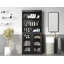 Armoire de salle de bain 100% bois massif 32 "avec portes en verre et tablettes réglables-1376831839