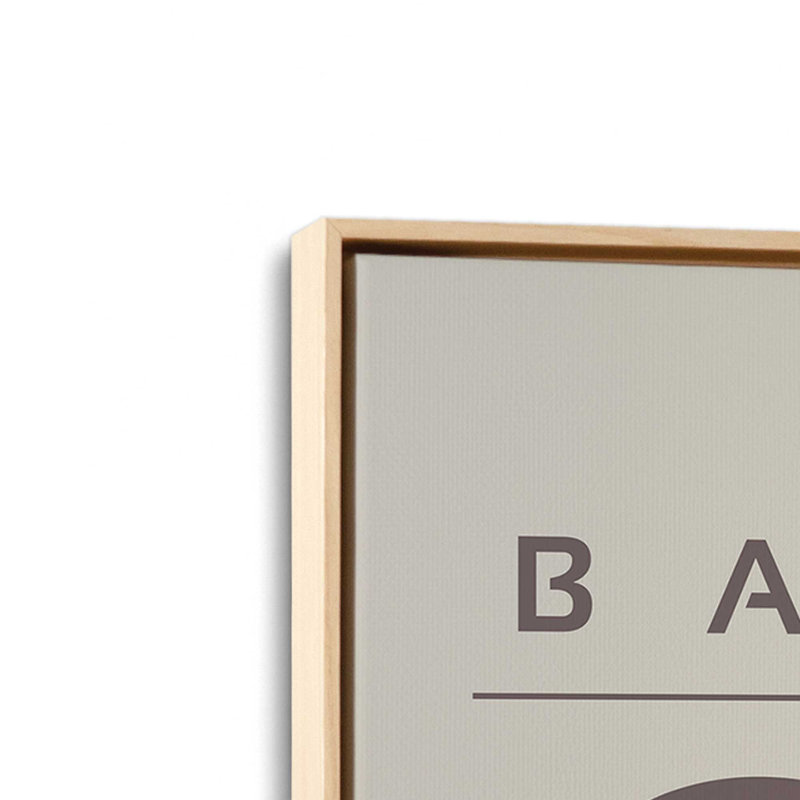 Affiche rétro Bauhaus II , H 36,75 po x l 24,75 po, Grège / taupe-mauve-mauve-lavande, Érable américain