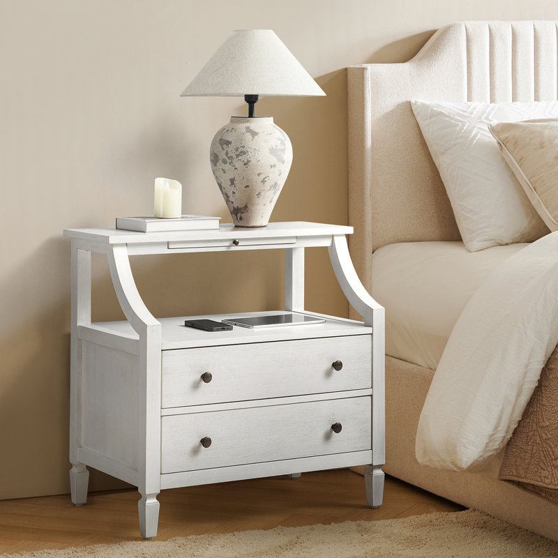 76cm W Bedside Table, White