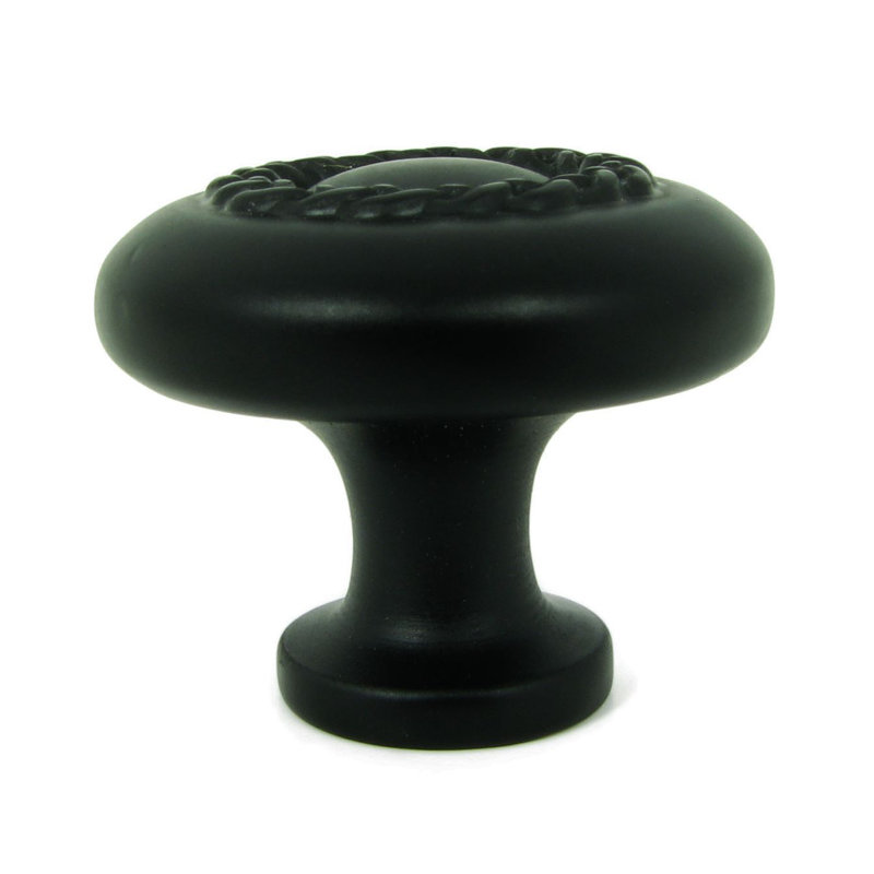 Rope 1 1/4" Diameter Mushroom Knob Multipack, Matte Black