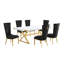 Ensemble de salle à manger rectangulaire L 78 po x l 40 po Hitansh-1573901482-1573784629-1573784630