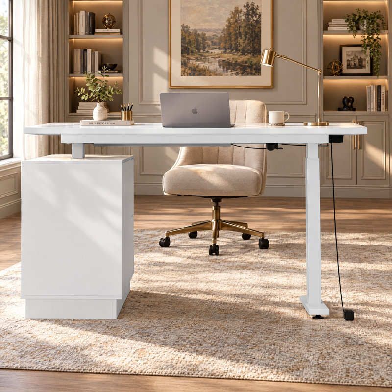 Bureau à hauteur réglable avec rangement