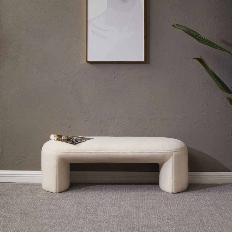 Banc rembourré Torrance, Sherpa ivoire