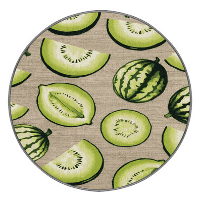 Washable Honeydew Fruits Area Rug