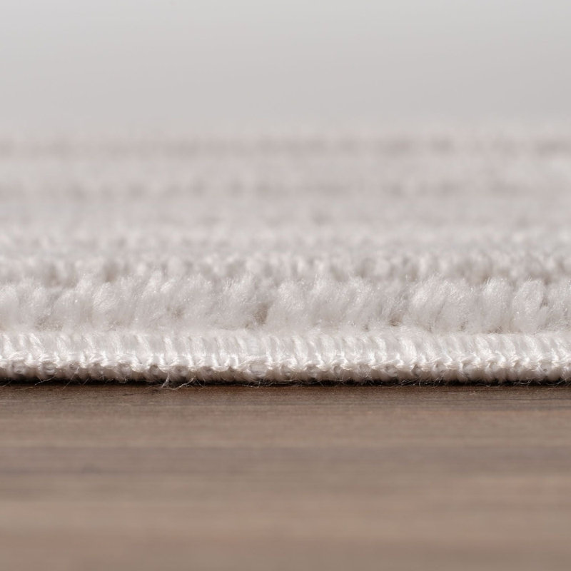 Loft Modern Curved Line Living Room Area Rug and Runner Soft Pile, Rectangle 80 x 150 cm, Ivory