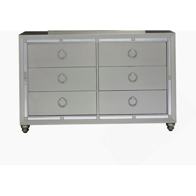Horizontal Solid + Manufactured Wood Dresser With 6 Drawers