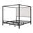  Modern Canopy Bed with 76.5" Tall Velvet Fabric Upholstered Headboard Metal 4-Poster Bed Frame, Box Spring Needed-252149708-252149706