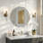 Beveled Frameless Round  Wall Mirror Bathroom Vanity Mirror-2008049257