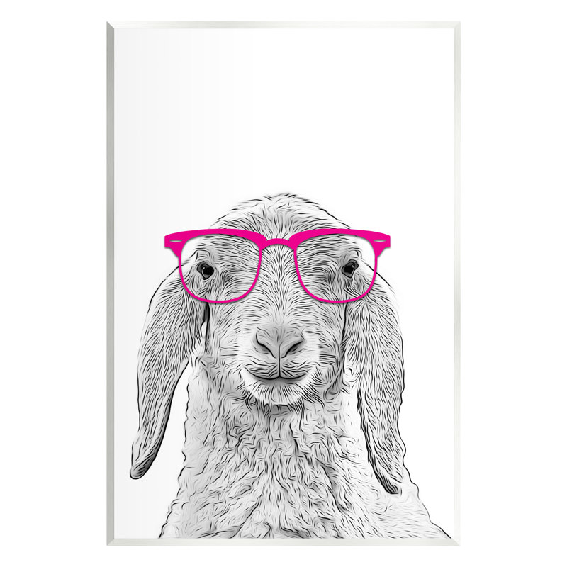 «Au-558-Giclee Farmhouse Sheep Pink Glasses» par Annalisa Latella, impression, L 10 po x H 15 po x P 0,5 po, Mdf