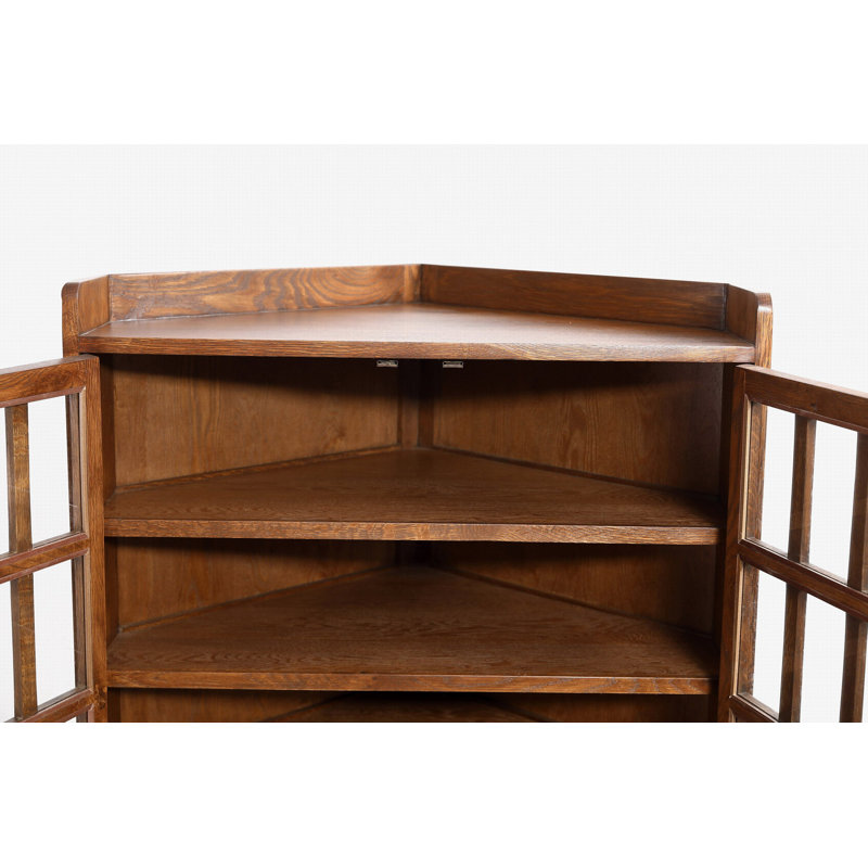 Bibliothèque de coin Mission Oak - Noyer, Teinture noyer
