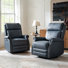 Fauteuil inclinable manuel oscillant en cuir véritable de 30,5 po Anouschka