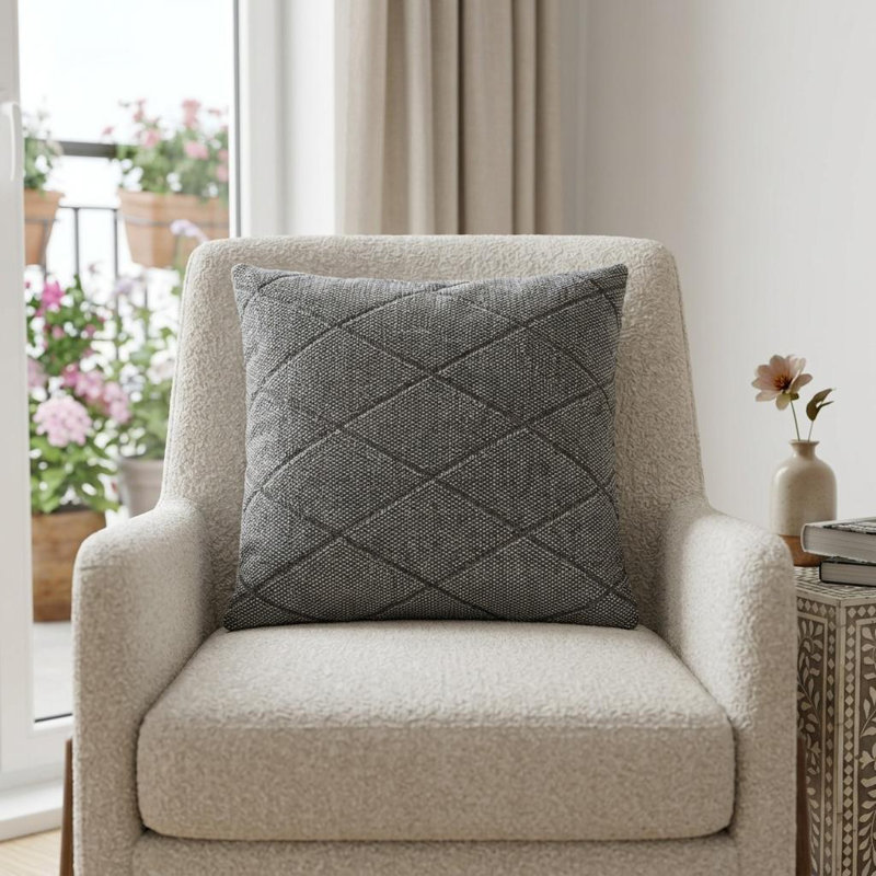 Grampy Transitional Grey Throw Pillow