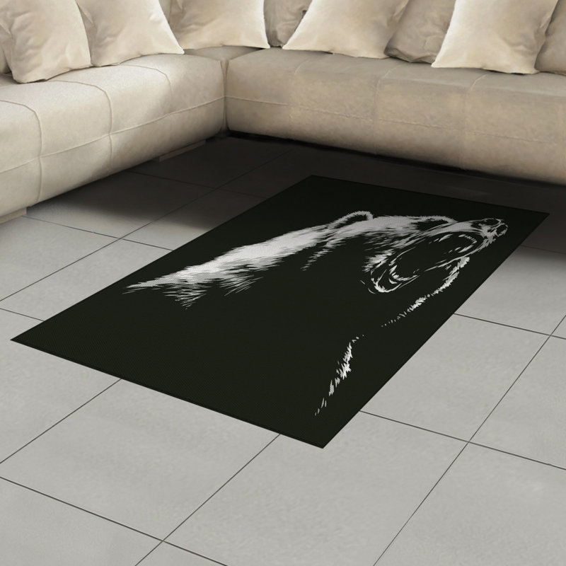 Bear High Density Long Fiber Poly Threads Decorative Area Rug Carpet, Rectangle 4' x 5'8"