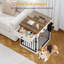 Meuble de rangement pour chien 24,6 po avec rangement et chenil d'intérieur pour chien | Caisse pour petit chien avec station de charge, meuble pour chenil et table d'appoint avec rangement pour petits chiens, brun blanc-129169919