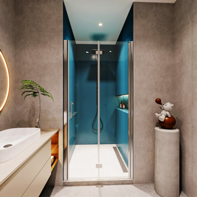 1 3/8" Adjustment,Universal Pivot Shower Door, With 1/4" Tempered Glass