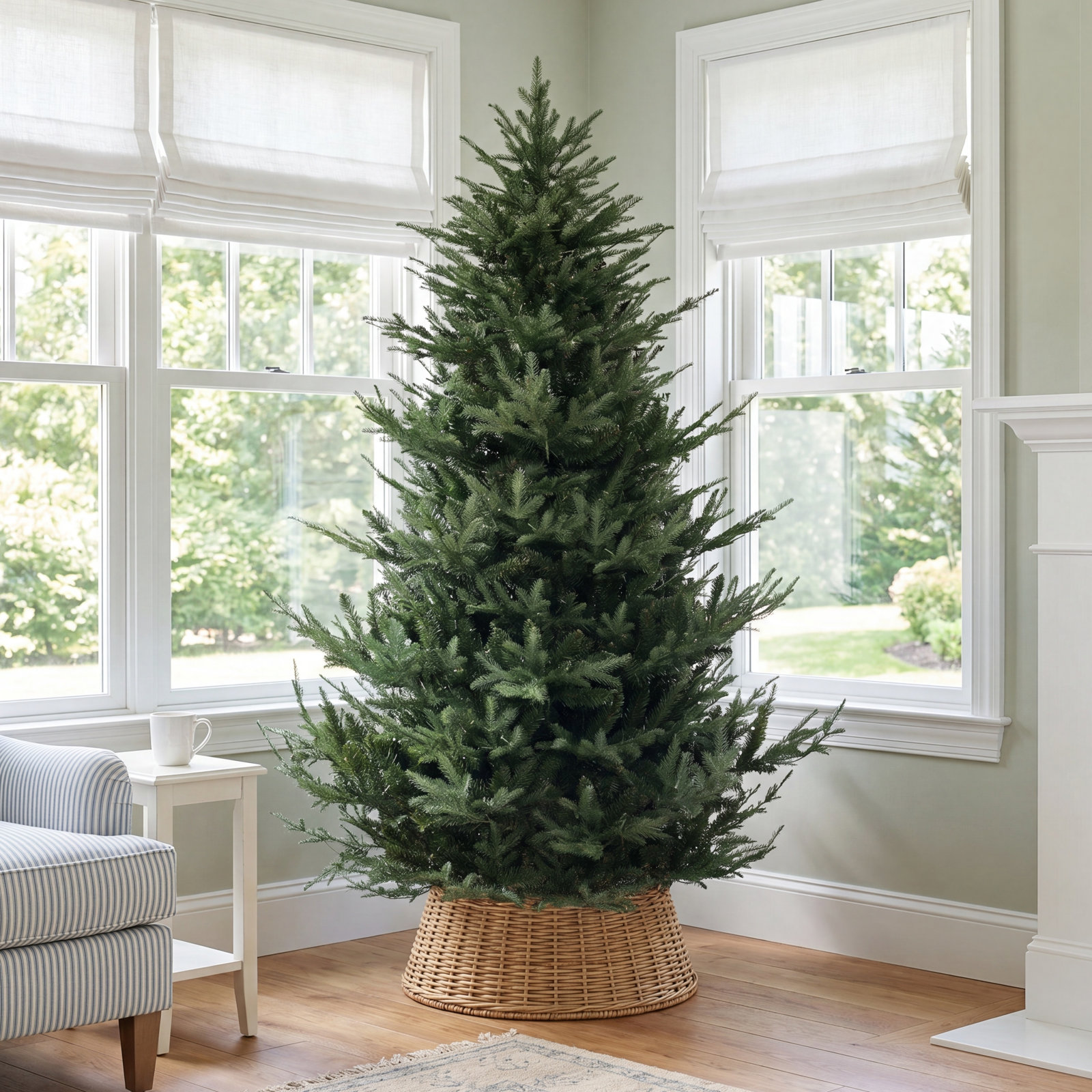 White 7' Pre-Lit Pine Tree