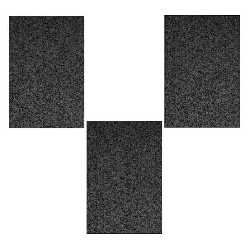 Ensemble de tapis intérieur / extérieur en nylon touffeté à la machine Dannika, Rectangle 1 pi 6 po x 2 pi 3 po