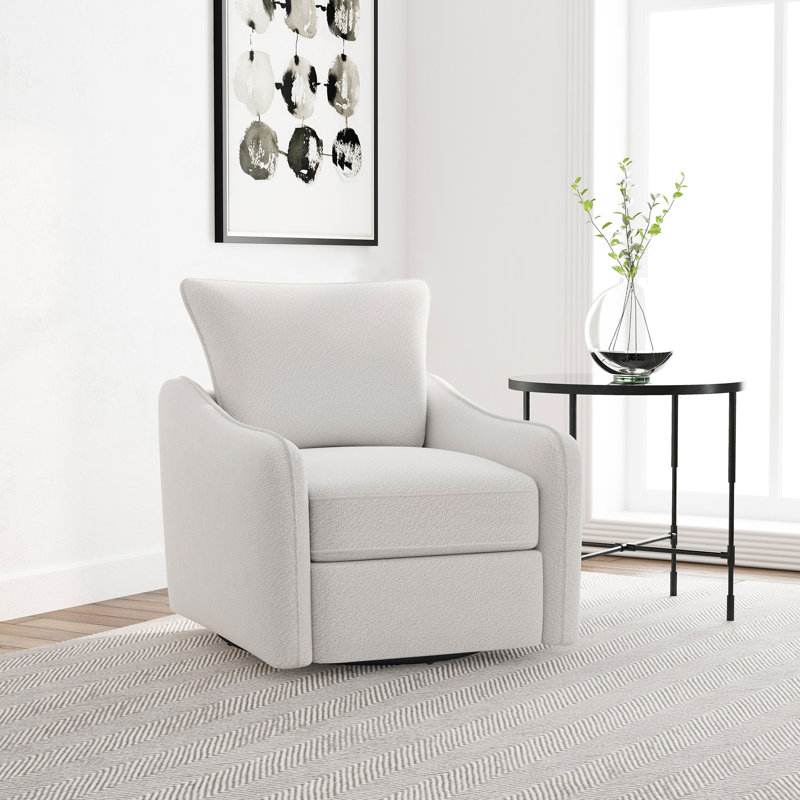 Fauteuil oscillant et pivotant Elegant Vanilla, Blanc vanille