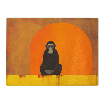 Monkey Minimalism  Glass Chopping Board