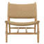 Set Of 2 Teak Synthetic Garden Lounge Armchairs. Relief