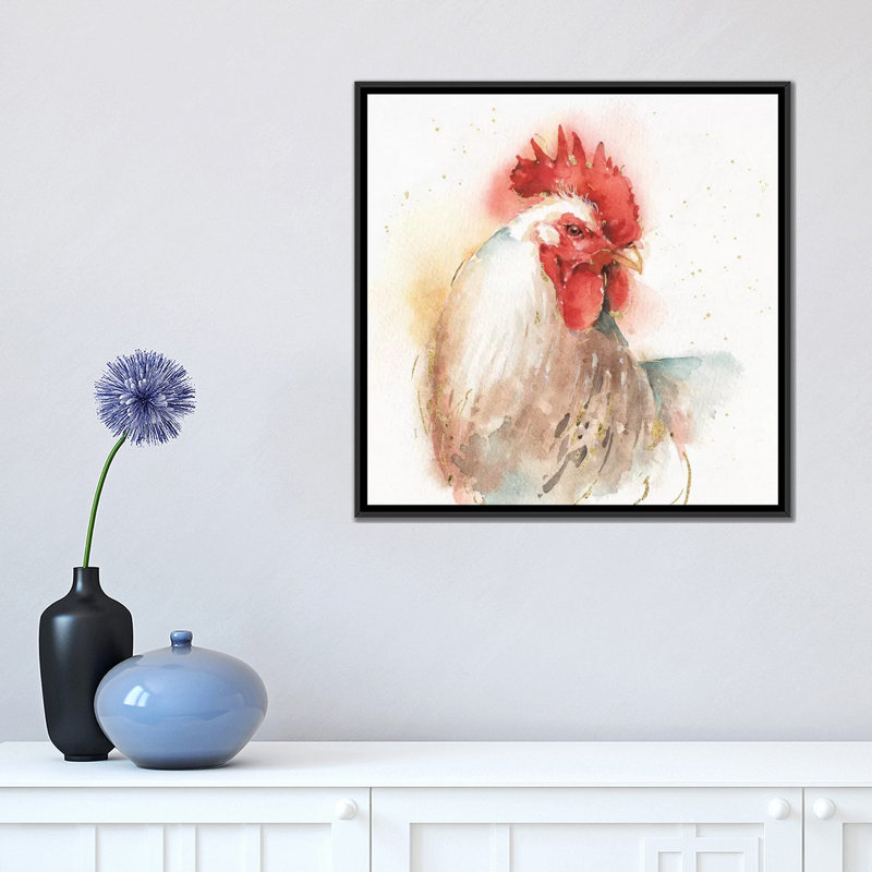 « v », reproduction d’art sur toile Farm Friends, H 18 po x l 18 po x P 1,5 po, Toile avec cadre noir, Pas de tapis