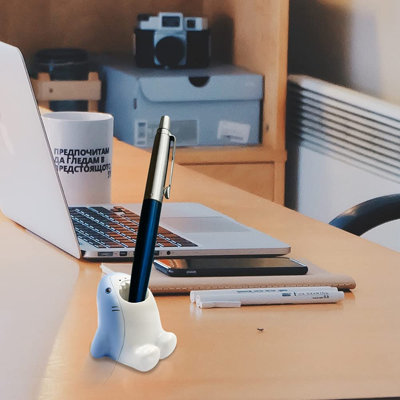 Mignon porte-brosse à dents de dessin animé, porte-stylo en résine amusant, support à brosse à dents simple animal, rangement pour organisateur de salle de bain créatif (requin)