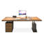 Bureau de direction rectangulaire en bois massif brun clair avec tiroirs-469481874-469481884