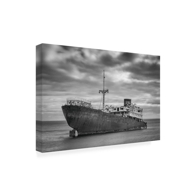 Art sur toile, bateau de bateau, H 12 po x l 19 po