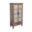 Armoire de rangement haute 55,12 po - Buffet en bois rustique avec portes et tiroir, naturel et blanc