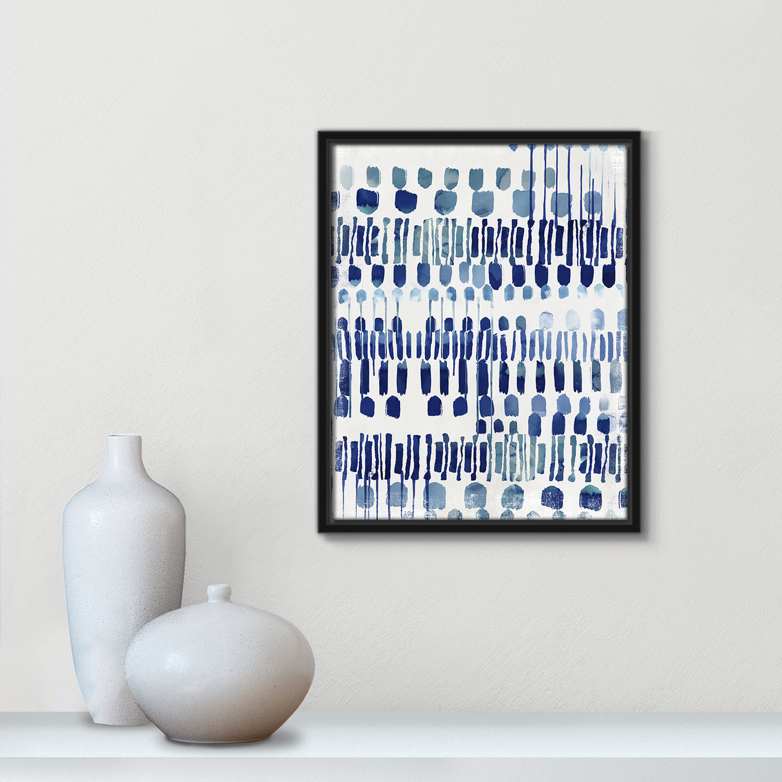 Fynn "Continuously I" Painting by Eva Watts, No Matte, Black Framed Canvas, 15.5" H x 12.5" W x 2" D