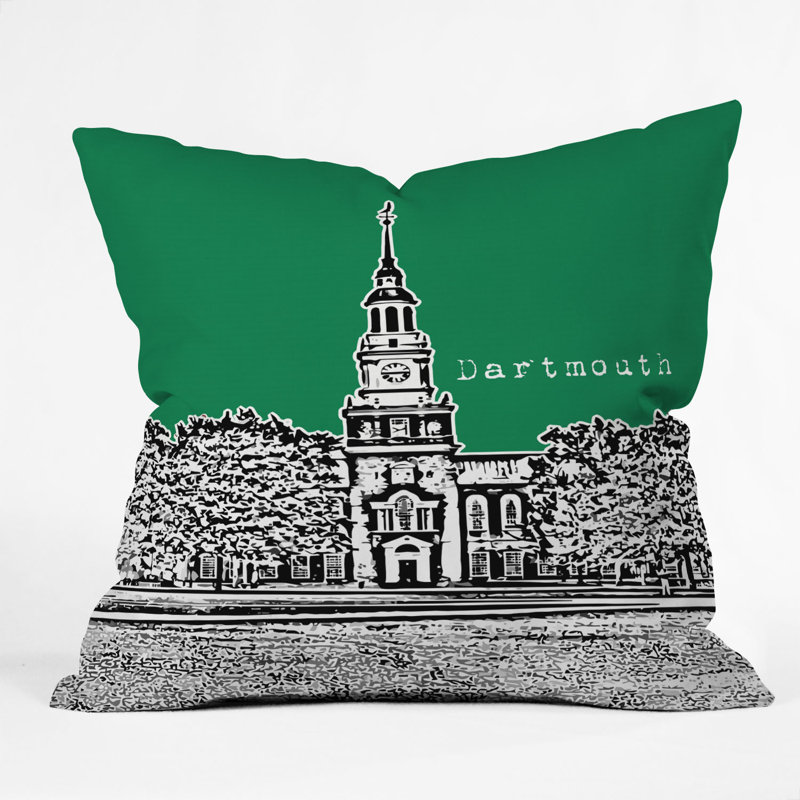 Coussin intérieur / extérieur Bird Ave University, 20 po x 20 po, Collège Dartmouth