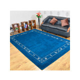 TAPIS DE SIEGE ÉCOLOGIQUE EN Soie nouée à la main Holsworthy - forme rectangulaire, couleur bleue, design contemporain
